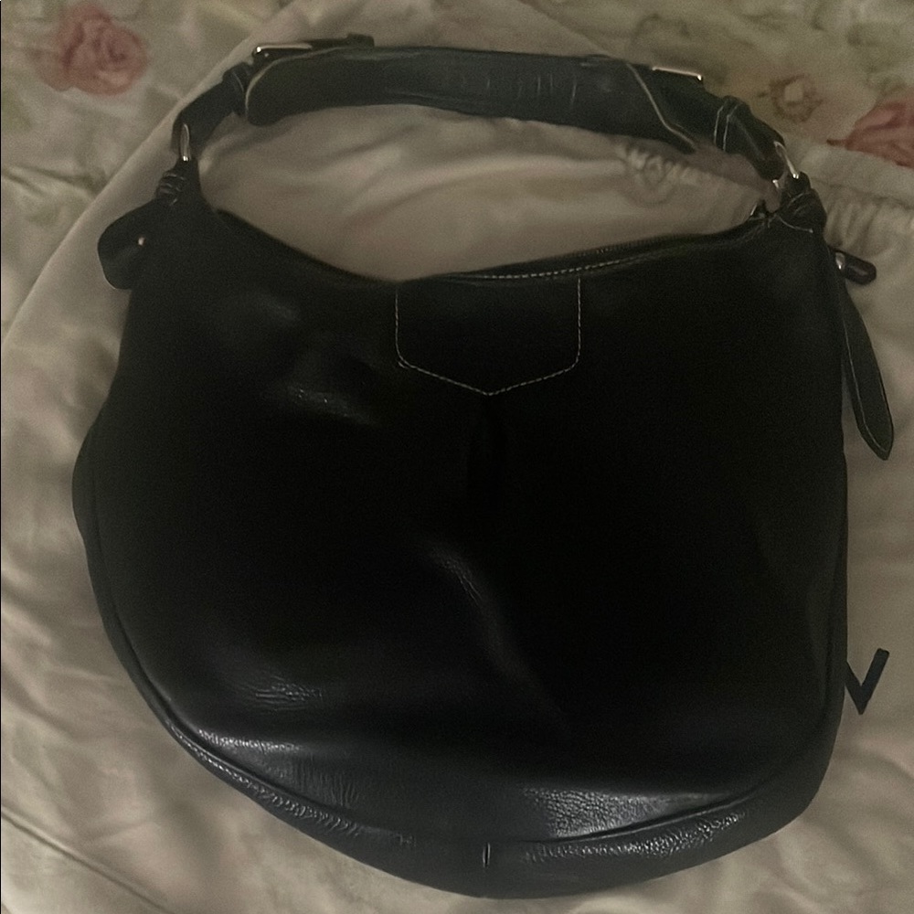 Elegant Black Leather Hobo Bag